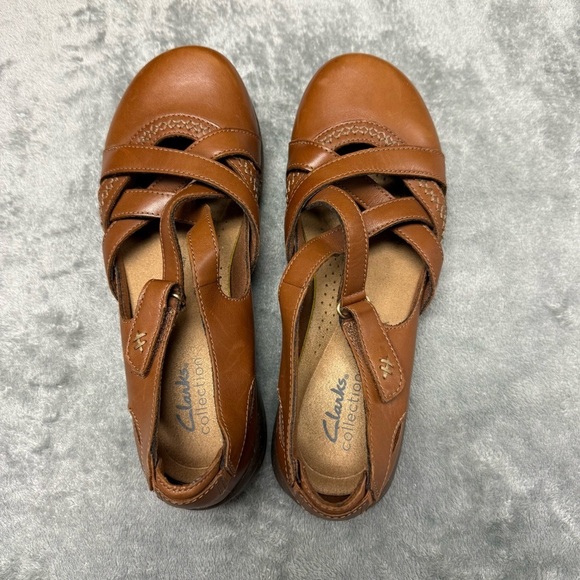 Clarks Collection Brown Roseville Step Mary Jane Flat - Size 7 - Picture 5 of 14
